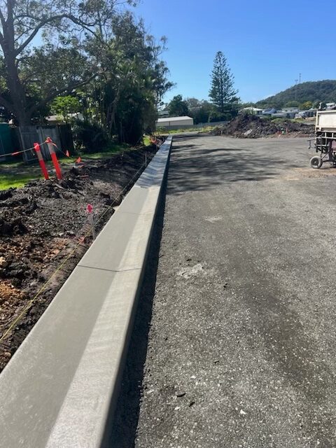 New kerb and channel along a sub-division street